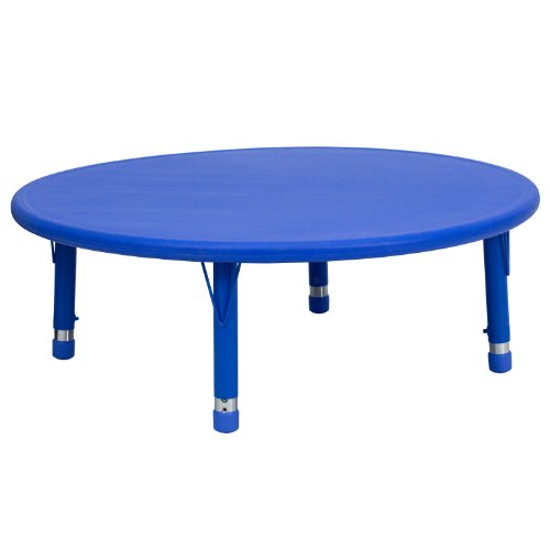 Flash Furniture 45-Inch Round Height Adjustable Blue Pl...