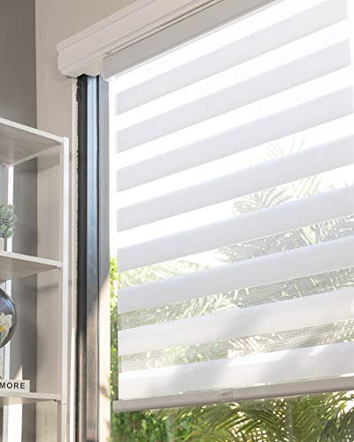 CHICOLOGY Everyday Cordless Zebra Shades, Light Filtering Dual Layer Window Blind Treatment Best for Kids & Perfect for Living Room/Bedroom/Kitchen and More, 20