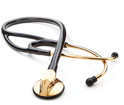 ADC Adscope 600 Platinum Series Cardiology Stethoscope with Tunable AFD Technology, Lifetime Warranty, 18k Titanium-Gold Plated Finish