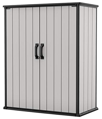keter Premier Tall Resin Outdoor Storage Shed with Shel...
