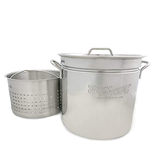 Bayou Classic 1162 162-Qt. Stainless Steel Stockpot wit...