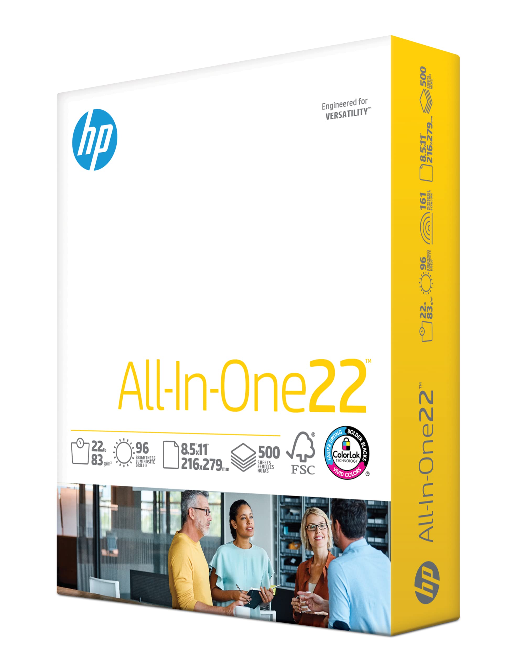 HP Papers HP Printer Paper | 8.5 x 11 Paper | All In One 22 lb | 1 Ream - 500 Sheets | 96 Bright | Made in USA - FSC Certified | 207010R