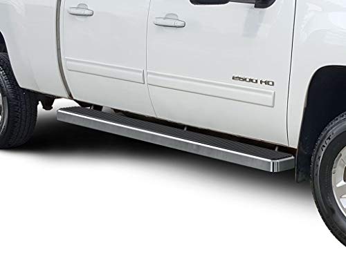 APS iBoard Running Boards 6 inches Custom Fit 2007-2018 Chevy Silverado Sierra & 2019 2500 HD 3500 HD Crew Cab (Exclude 07 Classic)(Include 19 1500 LD) (Nerf Bars Side Steps Side Bars)