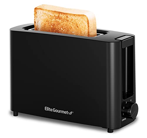 Elite Gourmet Long Slot 4 Slice Toaster, Reheat, 6 Toast Settings, Defrost, Cancel Functions, Built-in Warming Rack, Extra Wide Slots for Bagels & Waffles