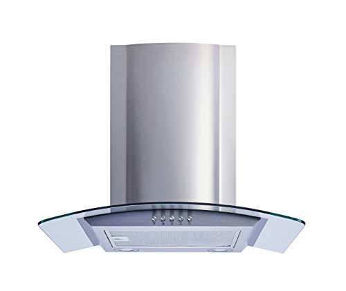 Winslyn Industries LLC Winflo 30 In. Convertible Stainless Steel/Glass Wall Mount Range Hood with Mesh Filters and Push Button Control