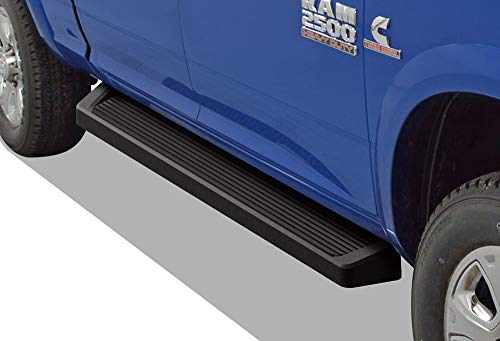 APS iBoard Black Running Boards Style Custom Fit 2009-2018 Dodge Ram 1500 Crew Cab Pickup 4-Door & 2010-2020 Ram 2500 3500 (09-12 Drilling Required) (Nerf Bars Side Steps Side Bars)