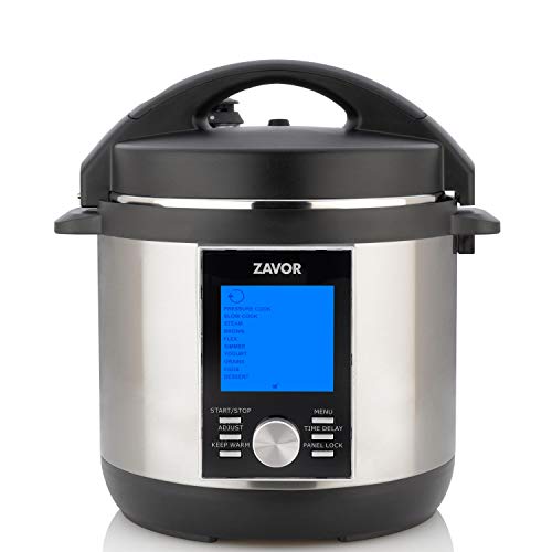 ZAVOR LUX LCD 6 Quart Programmable Electric Multi-Cooker: Pressure Cooker, Slow Cooker, Rice Cooker, Yogurt Maker, Steamer and more - Stainless Steel (ZSELL02)