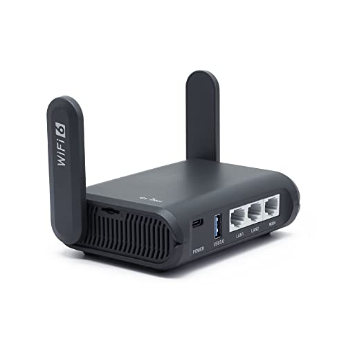  GL.iNET GL-AXT1800 (Slate AX) Portable Wi-Fi 6 Travel Router – Extender/Repeater for Hotel & Public Network | VPN Client & Server | Connector between WiFi & Ethernet | OpenWrt 21.02| USB Port |...