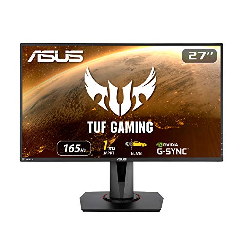  Asus TUF Gaming 27” 1080P Monitor (VG279QR) - Full HD, IPS, 165Hz (Supports 144Hz), 1ms, Extreme Low Motion Blur, G-SYNC Compatible, Shadow Boost, VESA Mountable, DisplayPort, HDMI, Height Adjustable...