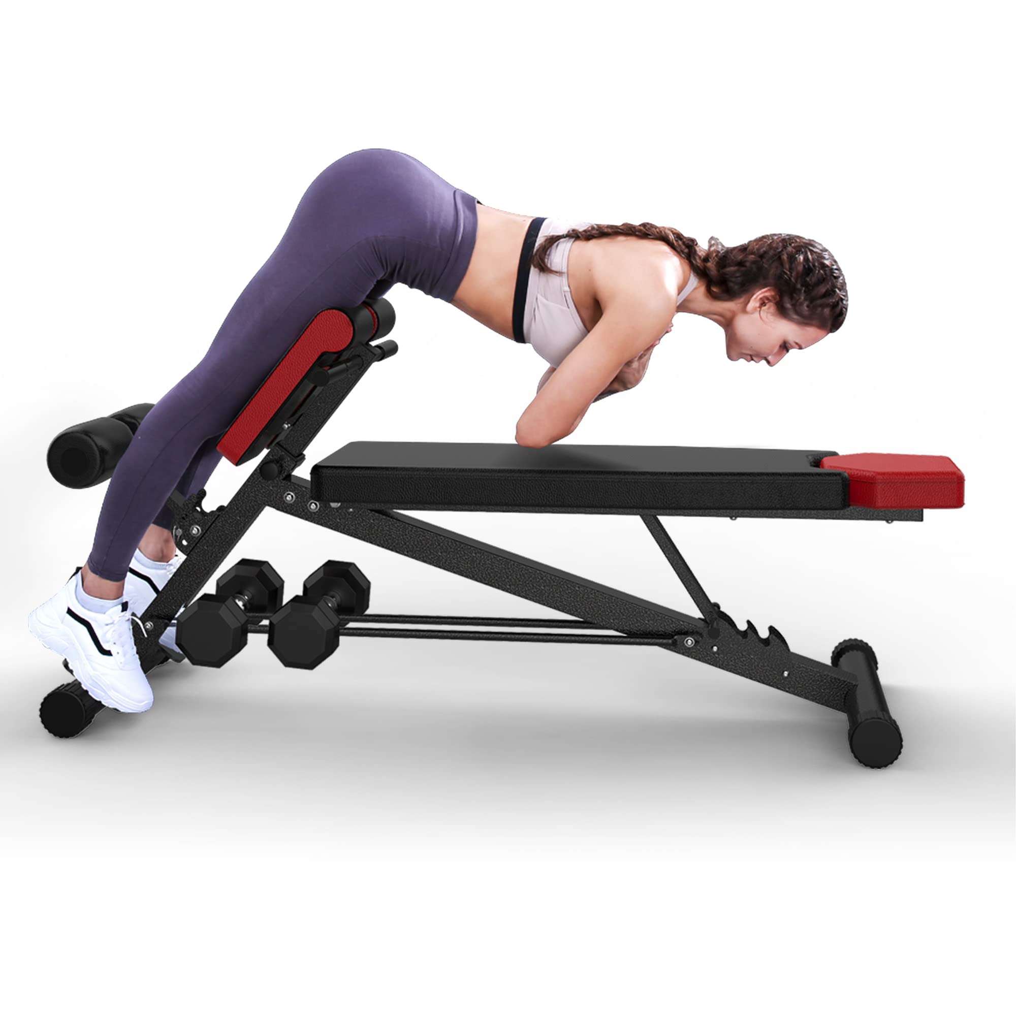  FF Finer Form FINER FORM Multi-Functional Adjustable Weight Bench for Total Body Workout – Hyper Back Extension, Roman Chair, Adjustable Ab Sit up Bench, Decline Bench, Flat Bench. Perfect Workout...