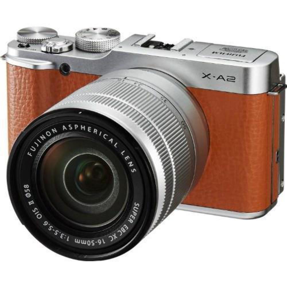 EBasket Fujifilm X-A2 Mirrorless Digital Camera with 16-50mm Lens (Brown) - International Version (No Warranty)