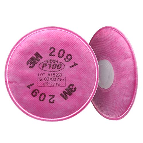 3M P100 Respirator Filter 2091, 50 Pairs, Helps Protect...