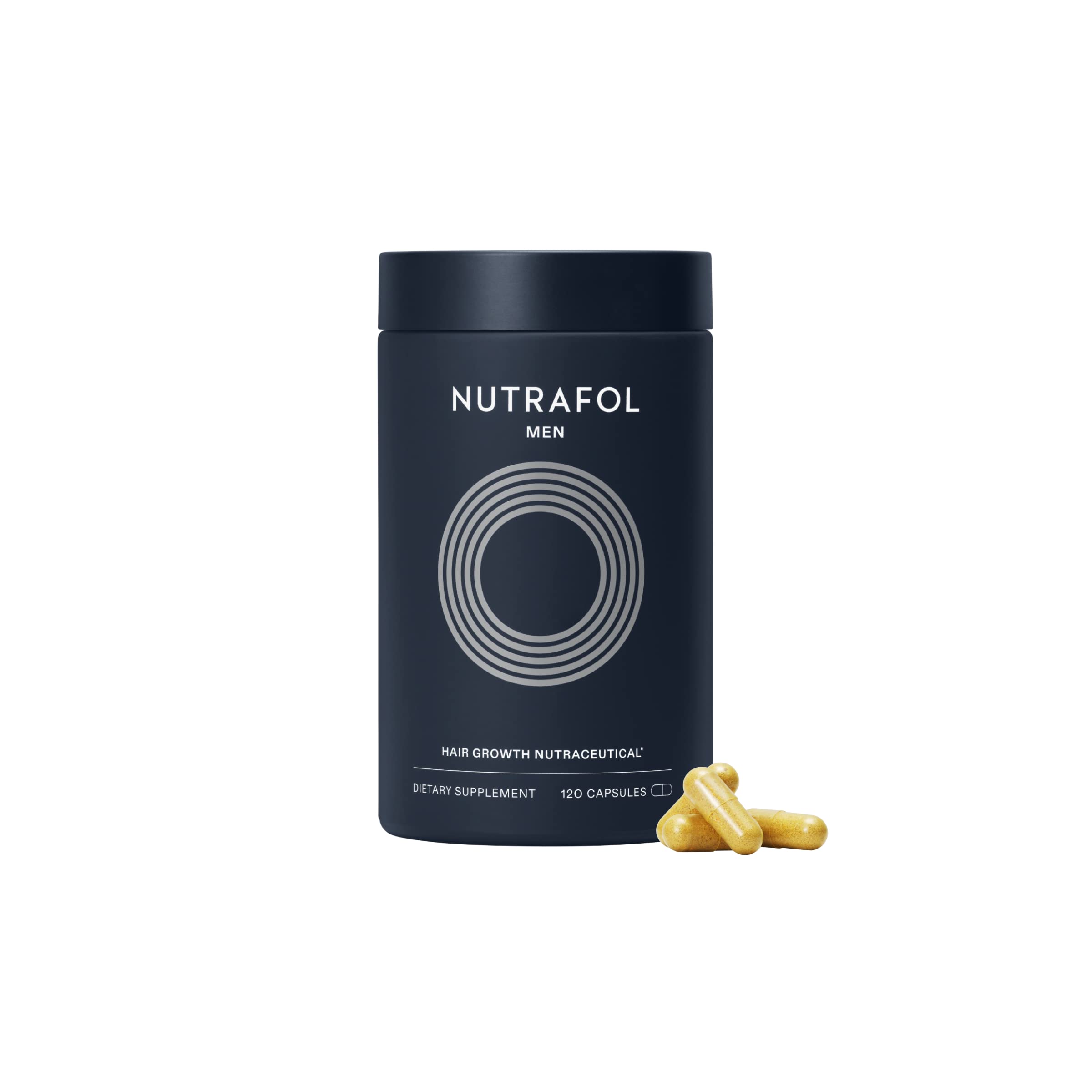 Nutrafol Men's Hair Growth Supplement | Clinically Effective for Visibly Thicker & Stronger Hair with More Scalp Coverage | Dermatologist Recommended | 1 Bottle | 1 Month Supply