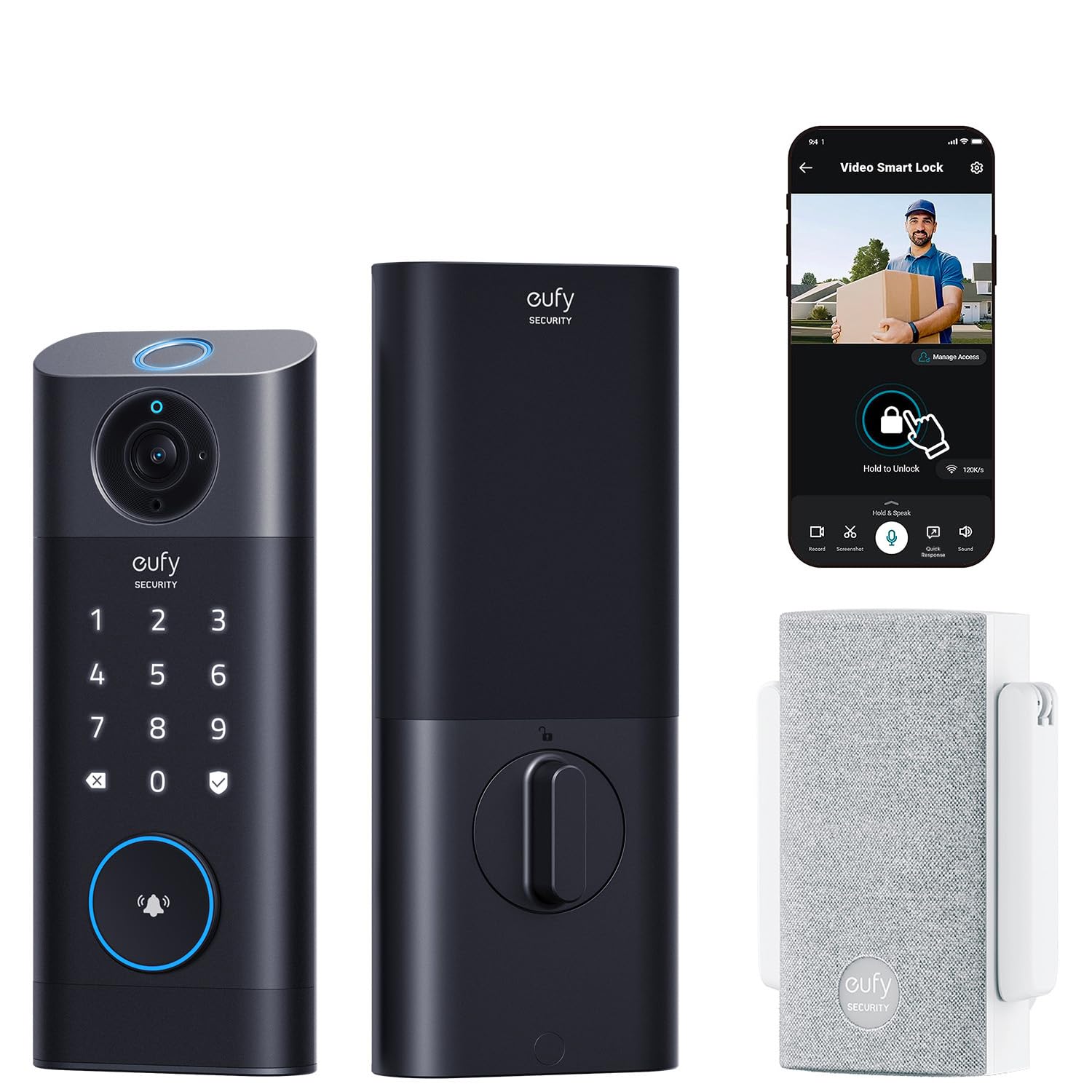  eufy security Security Video Smart Lock S330, Chime Included, 3-in-1 Camera+Doorbell+Fingerprint Keyless Entry,BHMA, WiFi Door Lock,App Remote Control,2K HD,Doorbell Camera,No Monthly Fee,SD Card...