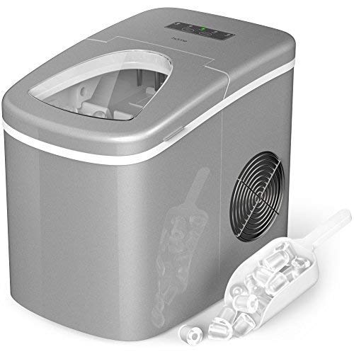 hOmeLabs Portable Ice Maker Machine for Countertop - Makes 26 lbs of Ice per 24 hours - Ice Cubes ready in 8 Minutes - Electric Ice Making Machine with Ice Scoop and 1.5 lb Ice Storage - Silver
