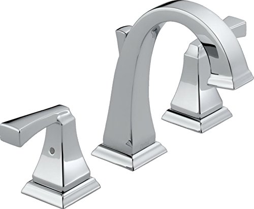 Delta Faucet Dryden Widespread Bathroom Faucet Chrome, Bathroom Faucet 3 Hole, Bathroom Sink Faucet, Metal Drain Assembly, Chrome 3551LF