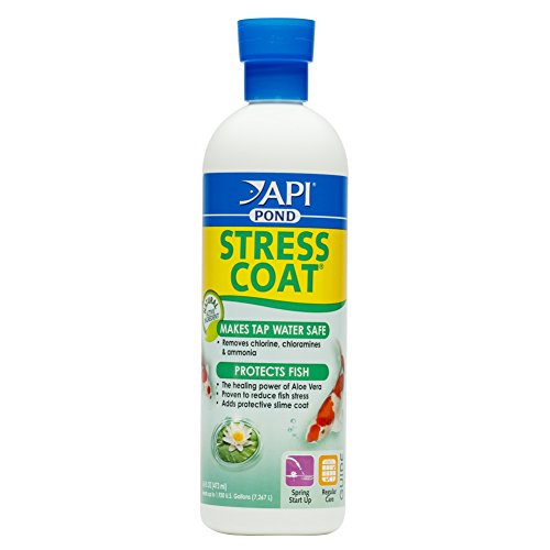 API Pond Stress Coat Water Conditioner, Makes tap Water Safe, Replaces Protective Coat Damaged by handling & Fish Fighting, Use When Adding or Changing Water, When Adding Fish, When Fish are Injured