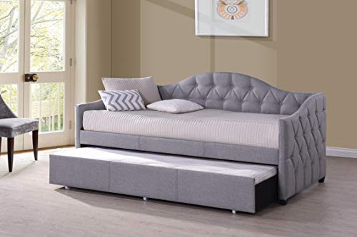 Hillsdale Jamie Tufted Daybed with Trundle, Gray