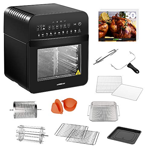 GoWISE USA Deluxe 12.7-Quarts 15-in-1 Electric Air Fryer Oven w/Rotisserie and Dehydrator + 50 Recipes