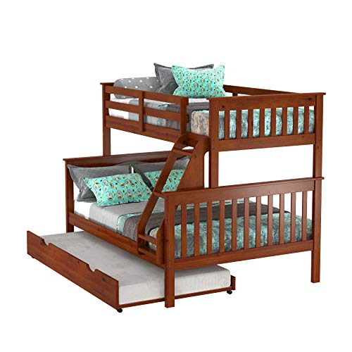 Donco Kids 122-3-TFE_503E Mission Bunk Bed withTrundle Twin/Full/Twin Light Espresso