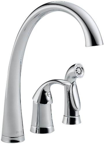 Delta Faucet Pilar Single-Handle Kitchen Sink Faucet with Side Sprayer in Matching Finish, Chrome 4380-DST