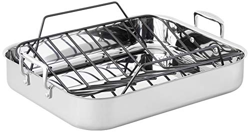 Le Creuset Stainless Steel Roasting Pan with Nonstick Rack, 16.25 x 13.25
