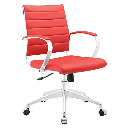Modway Jive Modern Mid Back Office Chair in Red