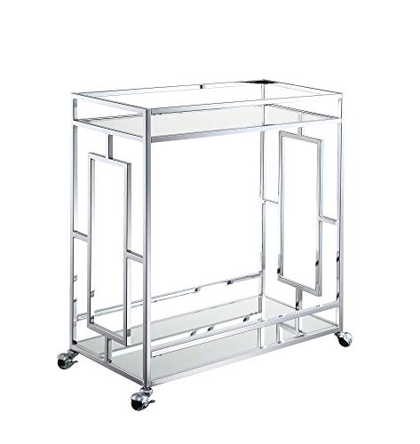 Convenience Concepts Town Square Bar Cart, Clear Glass/...