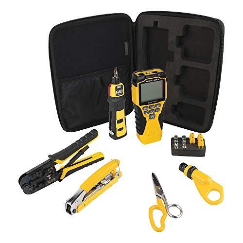 Klein Tools VDV001819 Cable Installation Tools Set with Crimpers, Scout Pro 3 Cable Tester, Snips, Punchdown Tool, Carry Case, 6-Piece