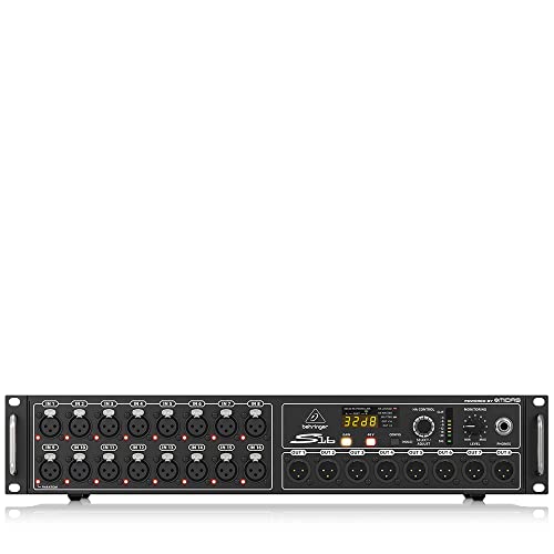 Behringer S16 I/O Box with 16 Remote-Controllable Midas Preamps, 8 Outputs and AES50 Networking featuring Klark Teknik SuperMAC Technology