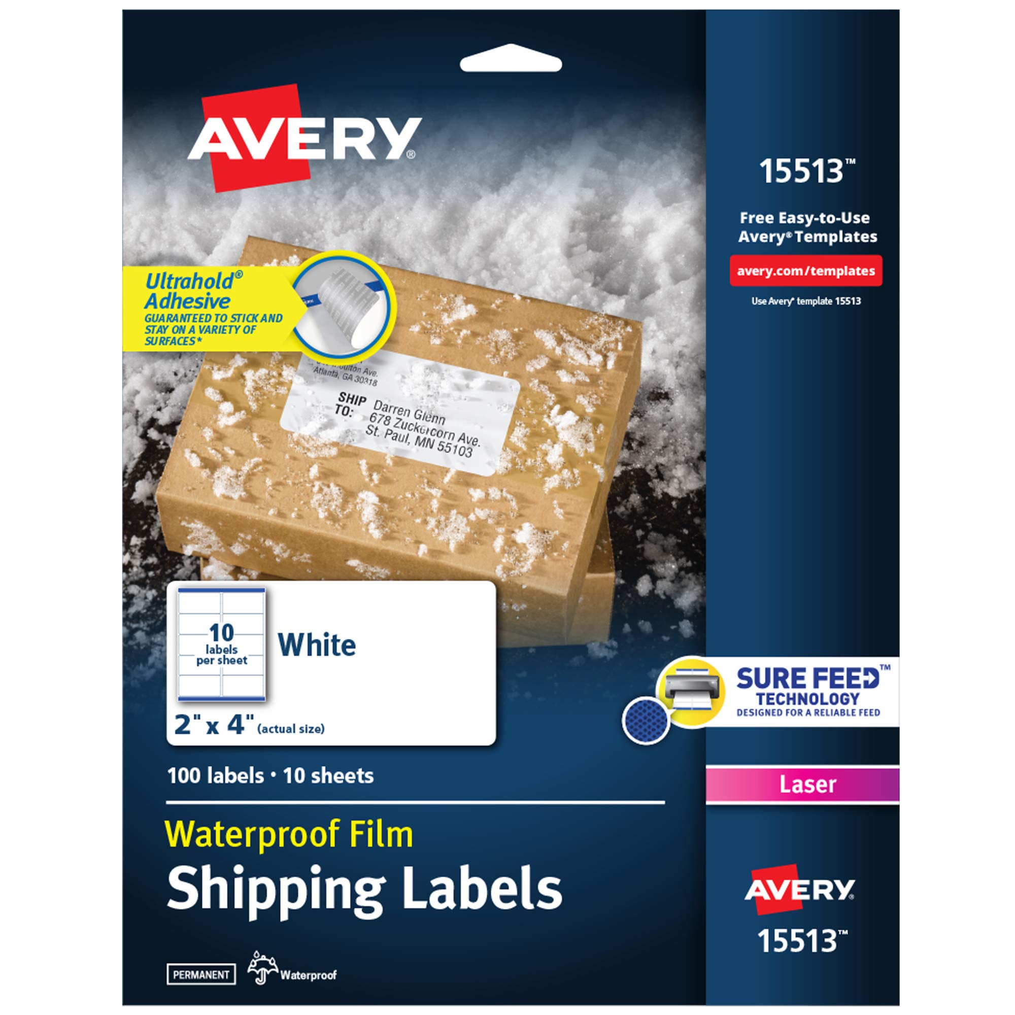 Avery Weatherproof Laser Shipping Labels