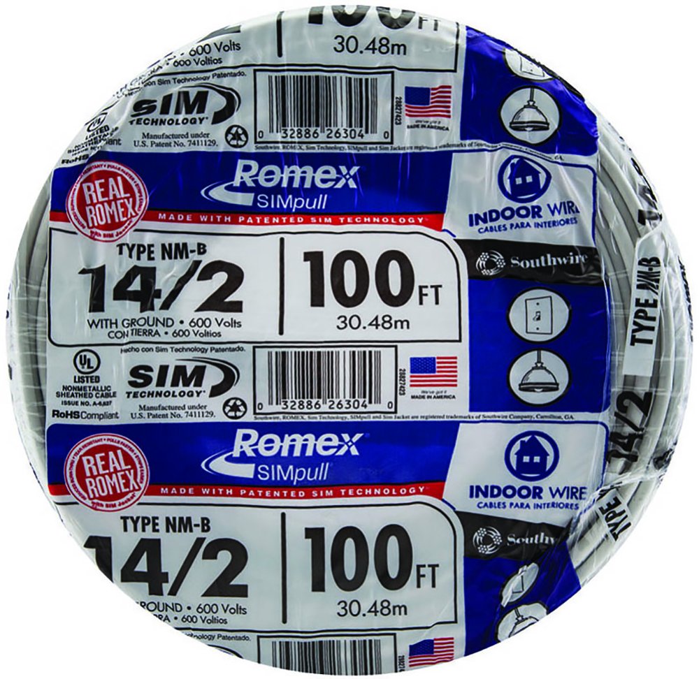 Southwire 28827423 14/2 with Ground Romex Brand SIMpull Residential Indoor Electrical Wire Type NM-B