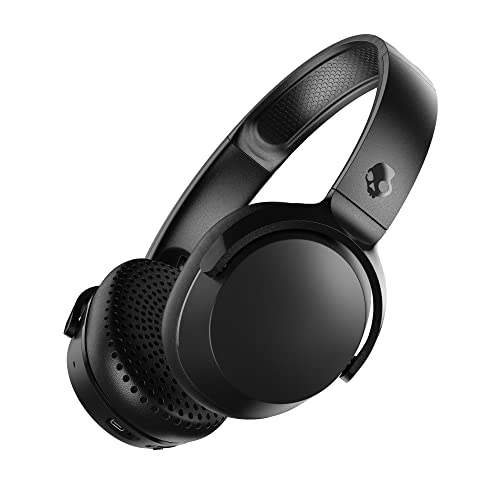 Skullcandy Riff 2 Wireless Headphones with Tile Finding Technology / 34 Hour Battery/Use with iPhone and Android/with Mic/Best for Music, Travel, and Gaming/Bluetooth Headphones - Black