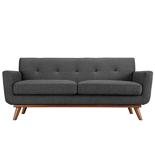 Modway Engage Upholstered Loveseat in Gray