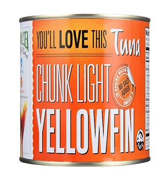 Natural Sea Tuna - Yellowfin - Chunck Light - No Salt Added - 66.5 oz - Pack of 6