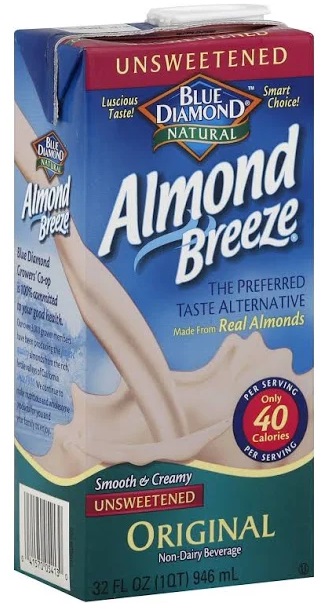 Blue Diamond Almond Breeze Milk Unsweetened, Original -...