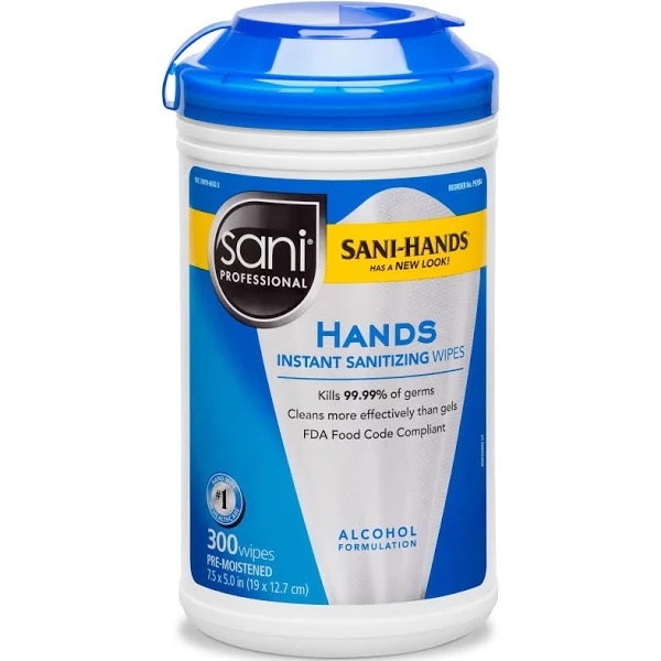 Sani Professional Hand Instant Sanitizing Wipes with Po...